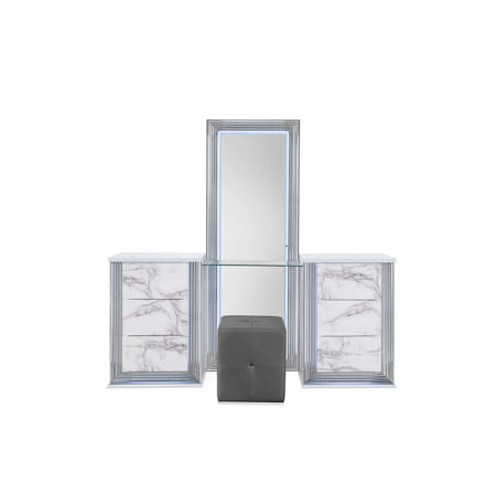 Global Furniture Usa Modern  Marble Ylime White Marble Vanity Set 3858